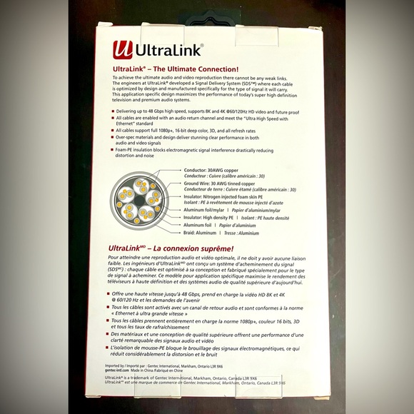 NWT! UltraLink Ultra Caliber High-Speed HDMI Cable + Ethernet - Picture 2 of 3